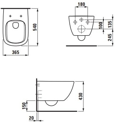 Унитаз подвесной Laufen PALOMBA Rimless безободковый 8.2080.2.000.000.1