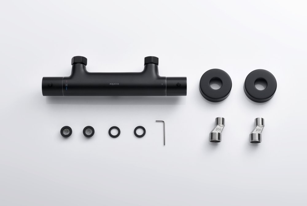 Смеситель для душа термостатический Aquanet Европа матовый черный AQ1363MB