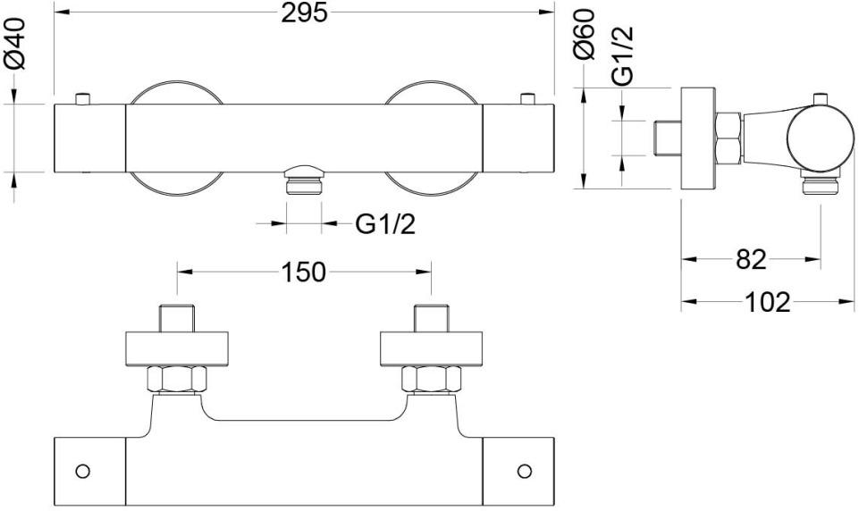 Смеситель для душа термостатический Aquanet Европа матовый черный AQ1363MB