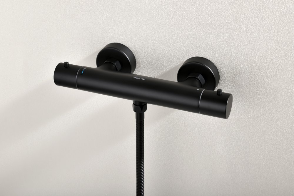 Смеситель для душа термостатический Aquanet Европа матовый черный AQ1363MB