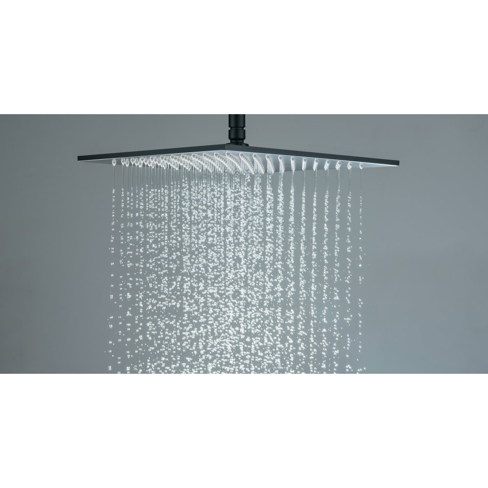 Верхний душ Aquanet AQ2078MB квадратный 300х300х7 мм матовый черный AQ2078MB