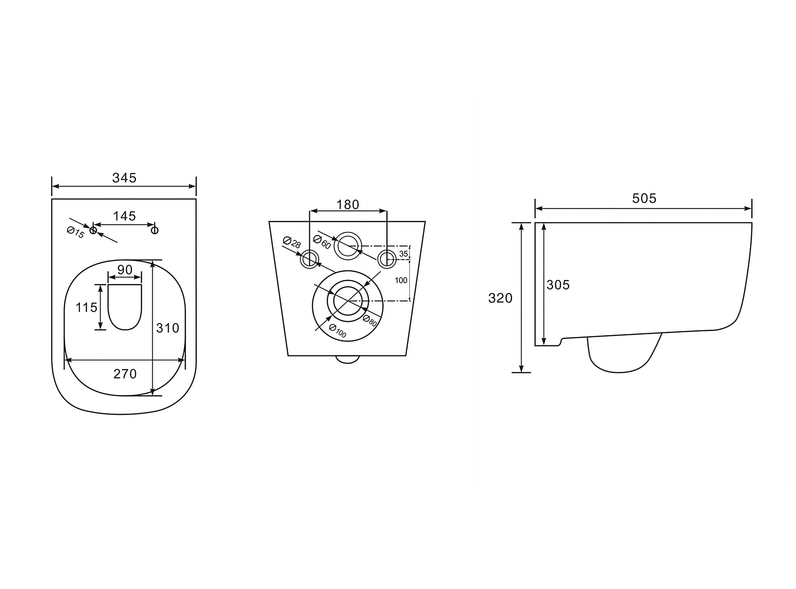 Унитаз-биде подвесной безободковый Aquanet Дива 510х350х360 мм сиденье soft-close со смесителем AQ2012B-00