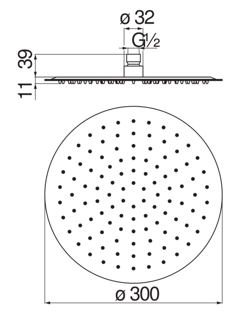 Верхний душ Paffoni 30 см AD139/120CR