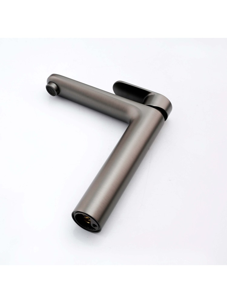 Смеситель для раковины Aquanet Ника высокий 190 мм без донного клапана оружейная сталь AQ1804BGM