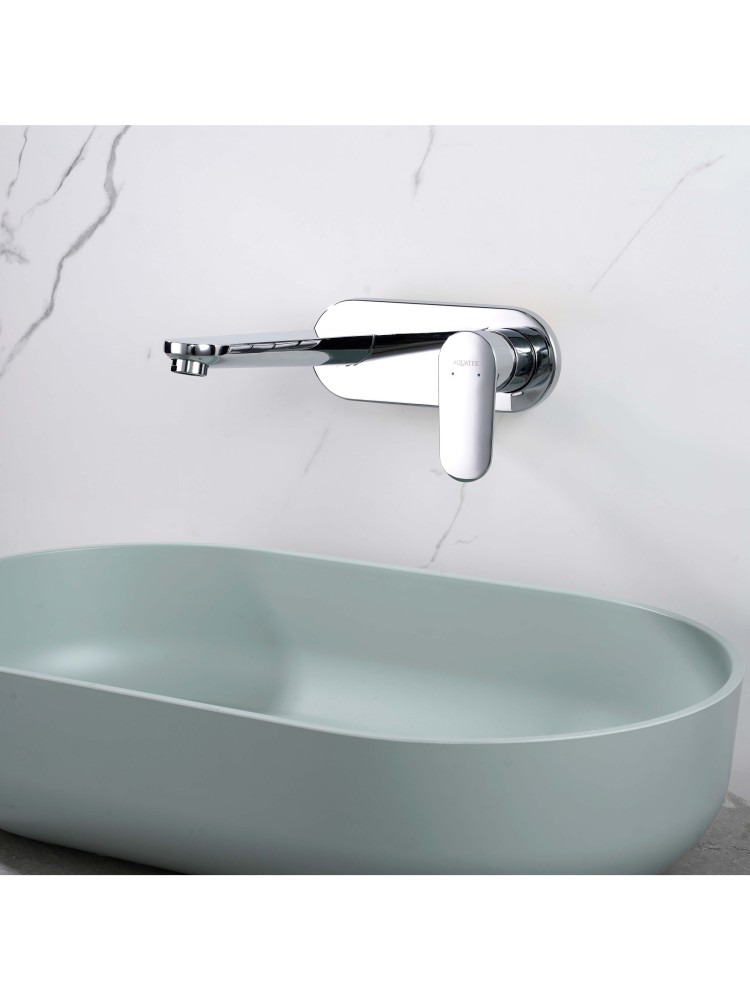 Смеситель для раковины Aquanet Ника настенный скрытого монтажа хром AQ1813CR