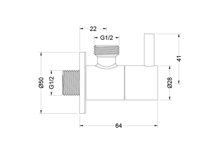 Угловой переходник Aquanet хром AQ2452CR