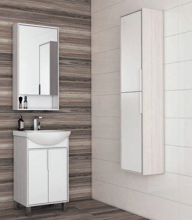 Тумба-умывальник с раковиной Aquaton Рико 50 / Смайл 50 1A2124K1RIB90