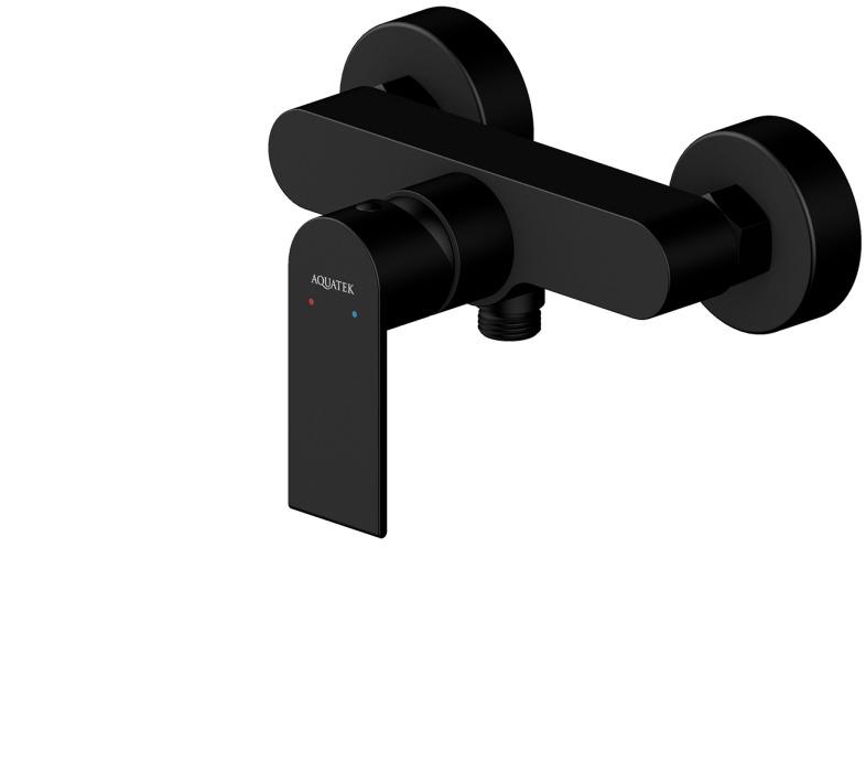 Душевой комплект 2 в 1 Aquanet ЛИРА (смеситель AQ1460MB и душевой гарнитур AQ2018MB) матовый черный AQ1432MB
