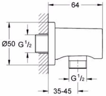 Шланговое подсоединение Grohe Rainshower хром 27057000