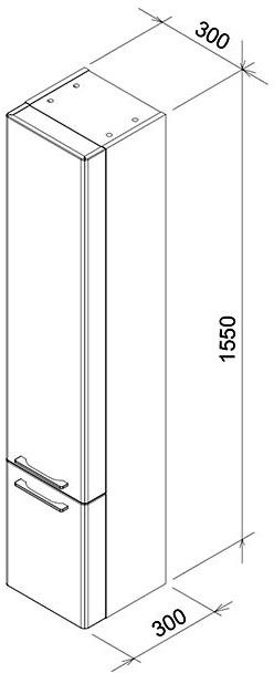 Шкаф боковой RAVAK SB 300 L Ring белый X000000771