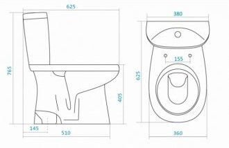 Унитаз-компакт Santek Анимо вертикальный выпуск 1.WH11.0.038