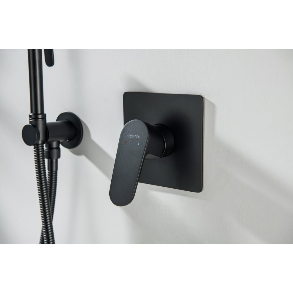 Набор с гигиеническим душем Aquanet Oberon со смесителем матовый черный AQ1219MB