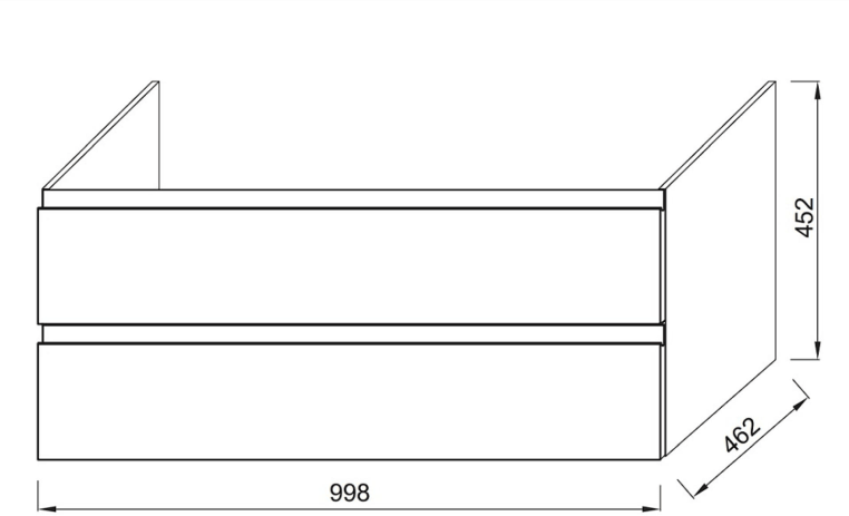 Тумба под раковину Jacob Delafon Madeleine 100 см матовый черный EB1318-J53