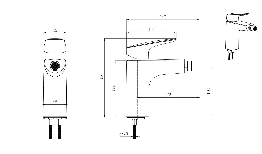 Смеситель для биде Aquatek Вега AQ1018CR