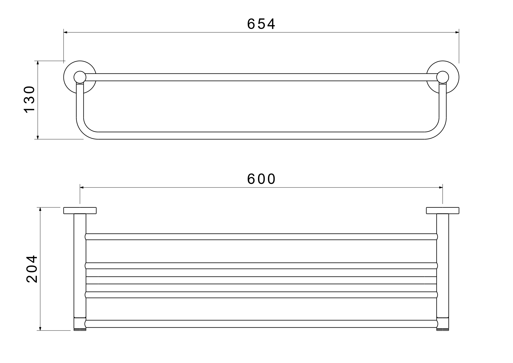 Полка для полотенец Aquanet Европа шлифованное золото AQ4115BG