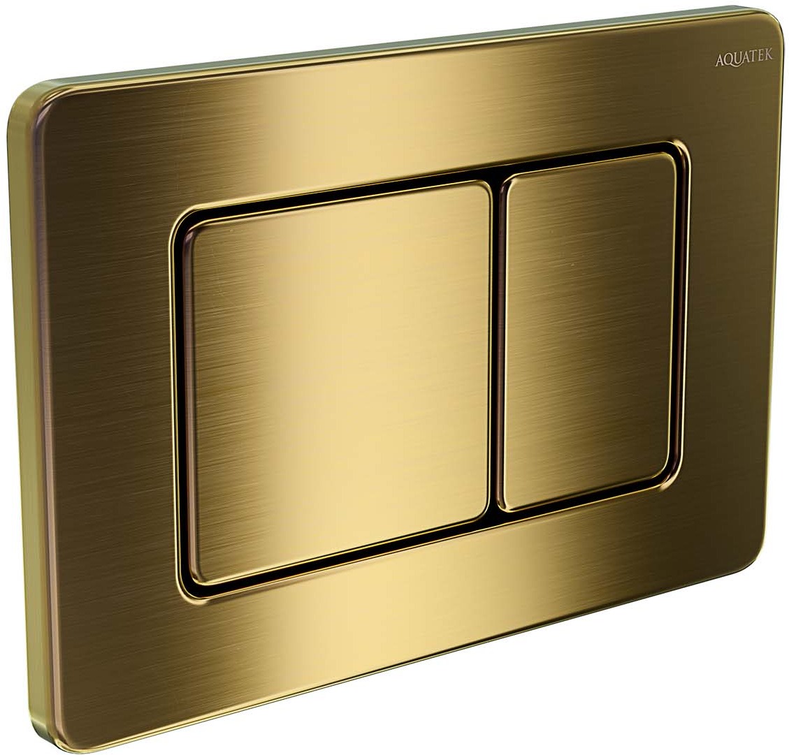 Панель смыва Kordi KDI-0000041 нержавеющая сталь титановое золото матовое квадратные кнопки KDI-0000041