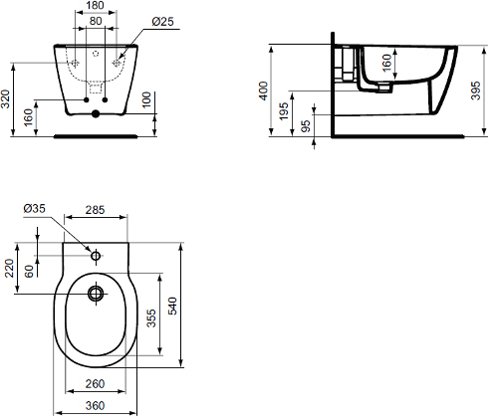Биде подвесное Ideal Standard Connect E772201