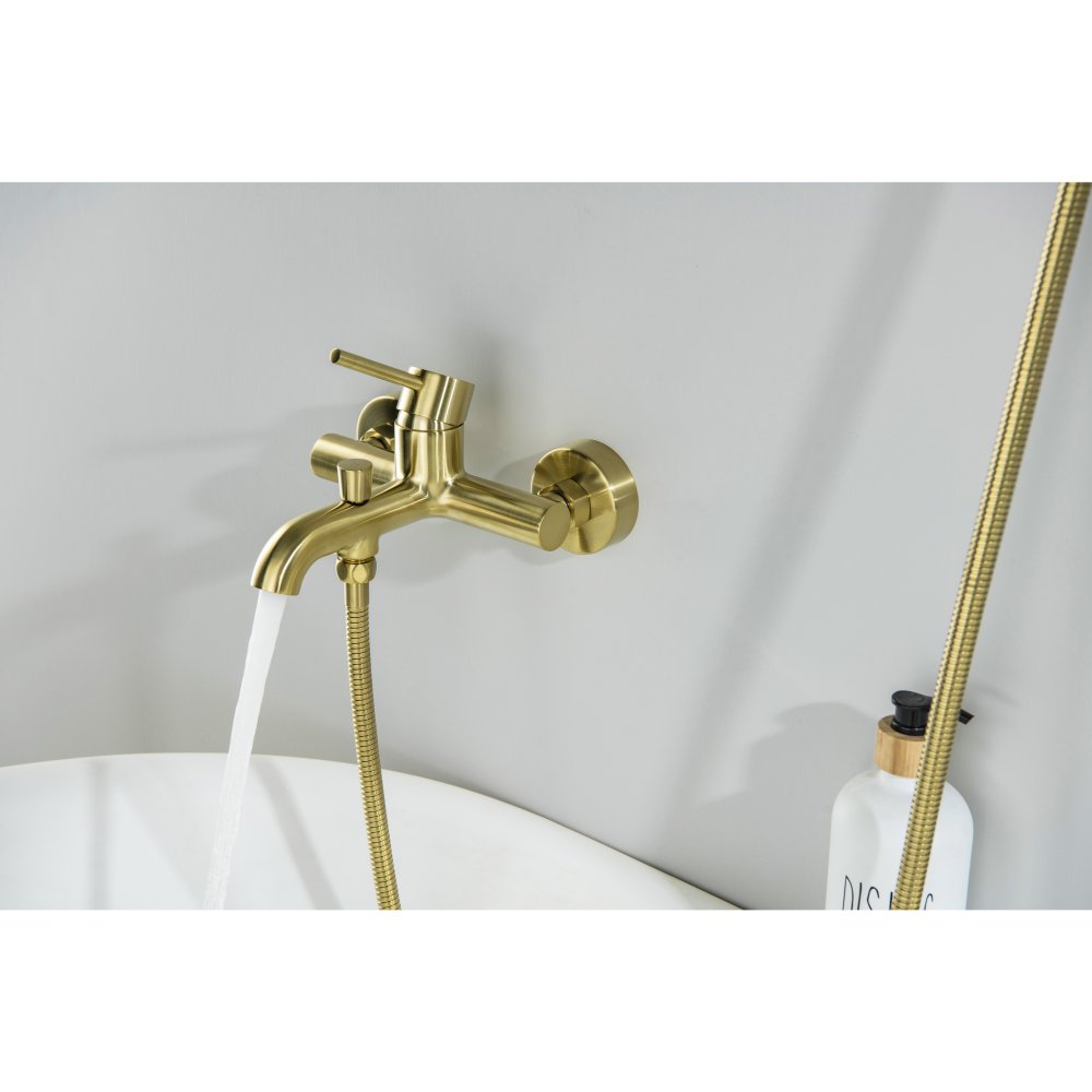 Смеситель для ванны Aquanet Европа AQ1340BG шлифованное золото AQ1340BG