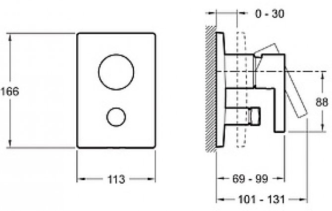 Смеситель для ванны Jacob Delafon Stillness внешняя часть E98723-CP