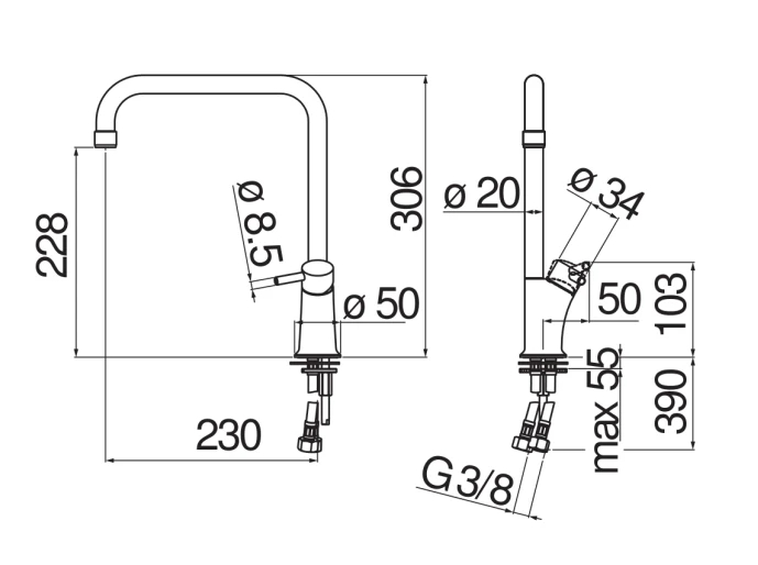 Смеситель для кухни Nicolazzi CUCI хром CU92813CR