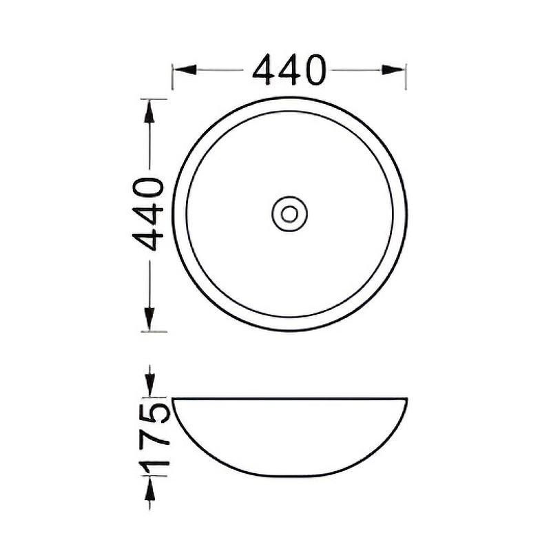 Раковина накладная AQUATON 440x440x175 мм матовый черный AQ5354-MB