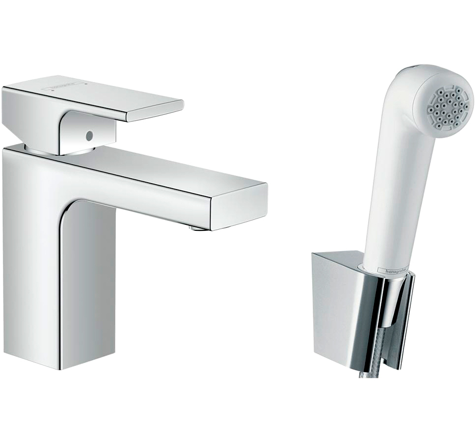 Смеситель для раковины Hansgrohe Vernis Shape с гигиеническим душем 71216000