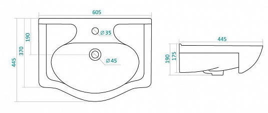 Комплект AQUATON Нортон 65 тумба, раковина Беверли 65 1A2488K0NT010