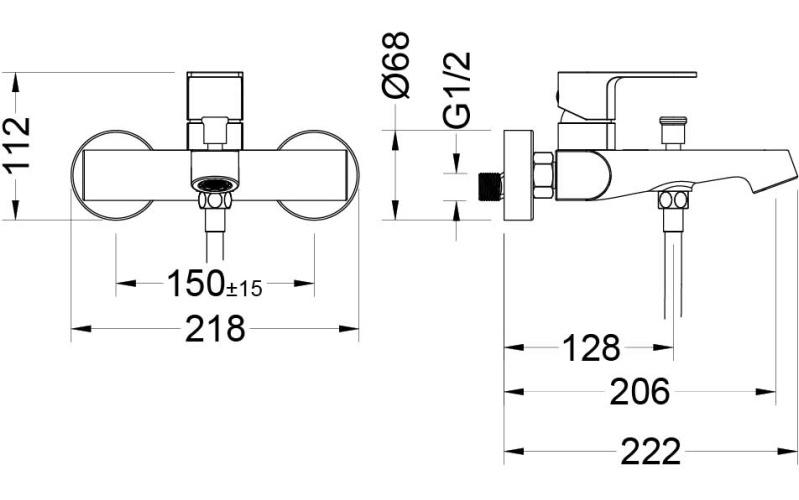 Набор смесителей 3 в 1 Aquanet Oberon (AQ1210CR/AQ1240CR/AQ2014CR) хром AQ1230CR