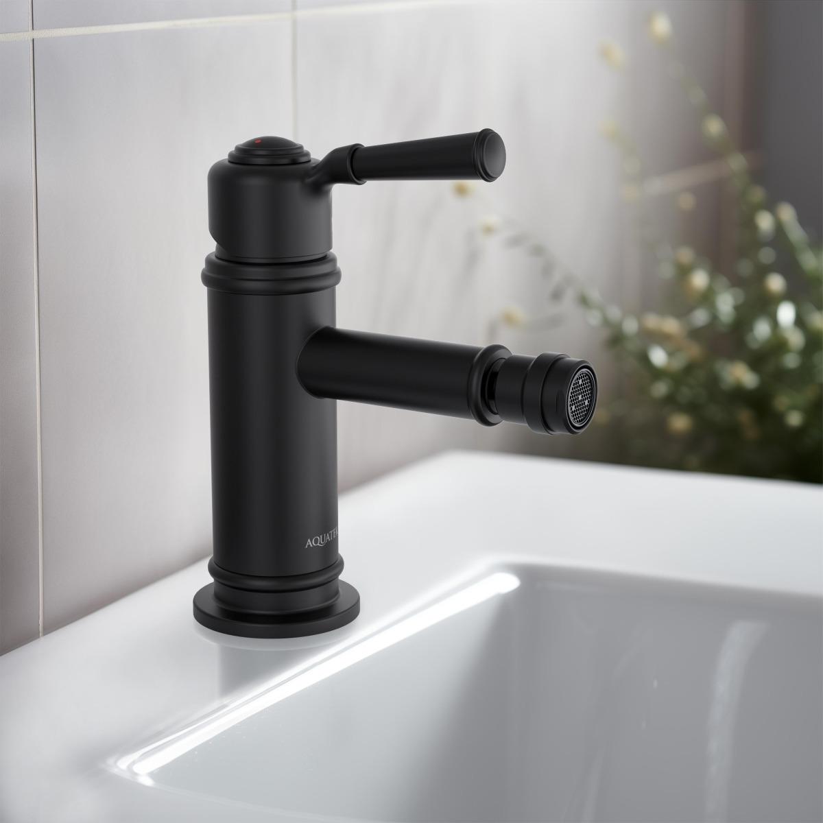Смеситель для биде Aquanet Классик матовый черный AQ1518MB