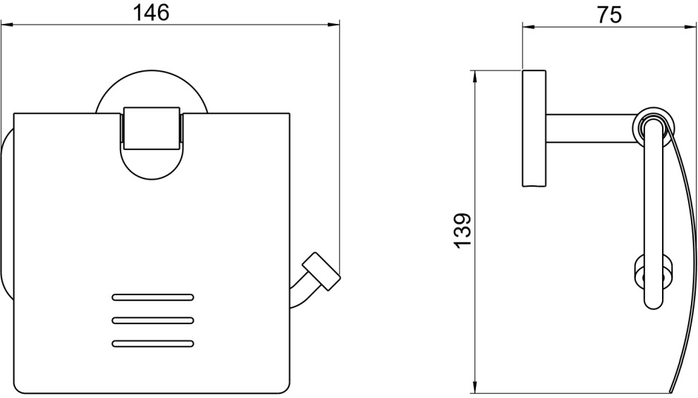 Бумагодержатель с крышкой Aquatek БЕТТА матовый черный AQ4609MB