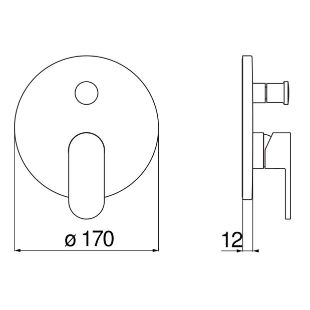 Смеситель для ванны UP внешняя часть хром UP94100/ECR