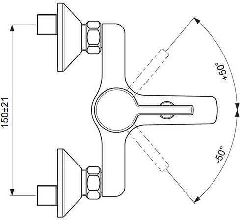 Смеситель для ванны Vidima Logik с душевым гарнитуром BA279AA