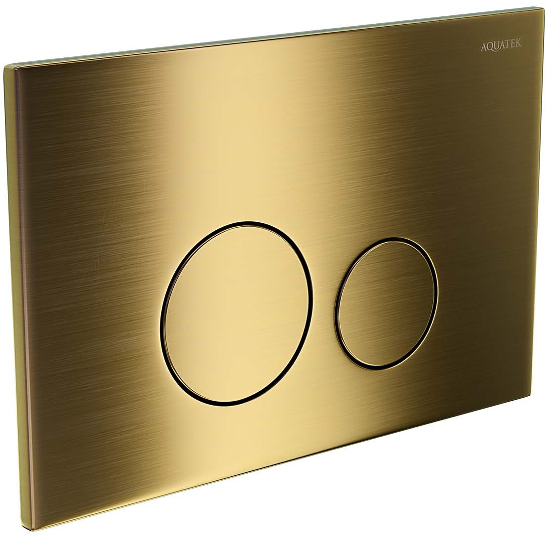 Панель смыва Kordi KDI-0000038 нержавеющая сталь титановое золото матовое круглые кнопки KDI-0000038