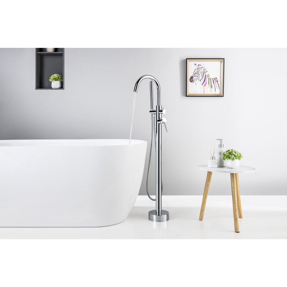 Смеситель для ванны напольный Aquanet Европа хром AQ1345CR