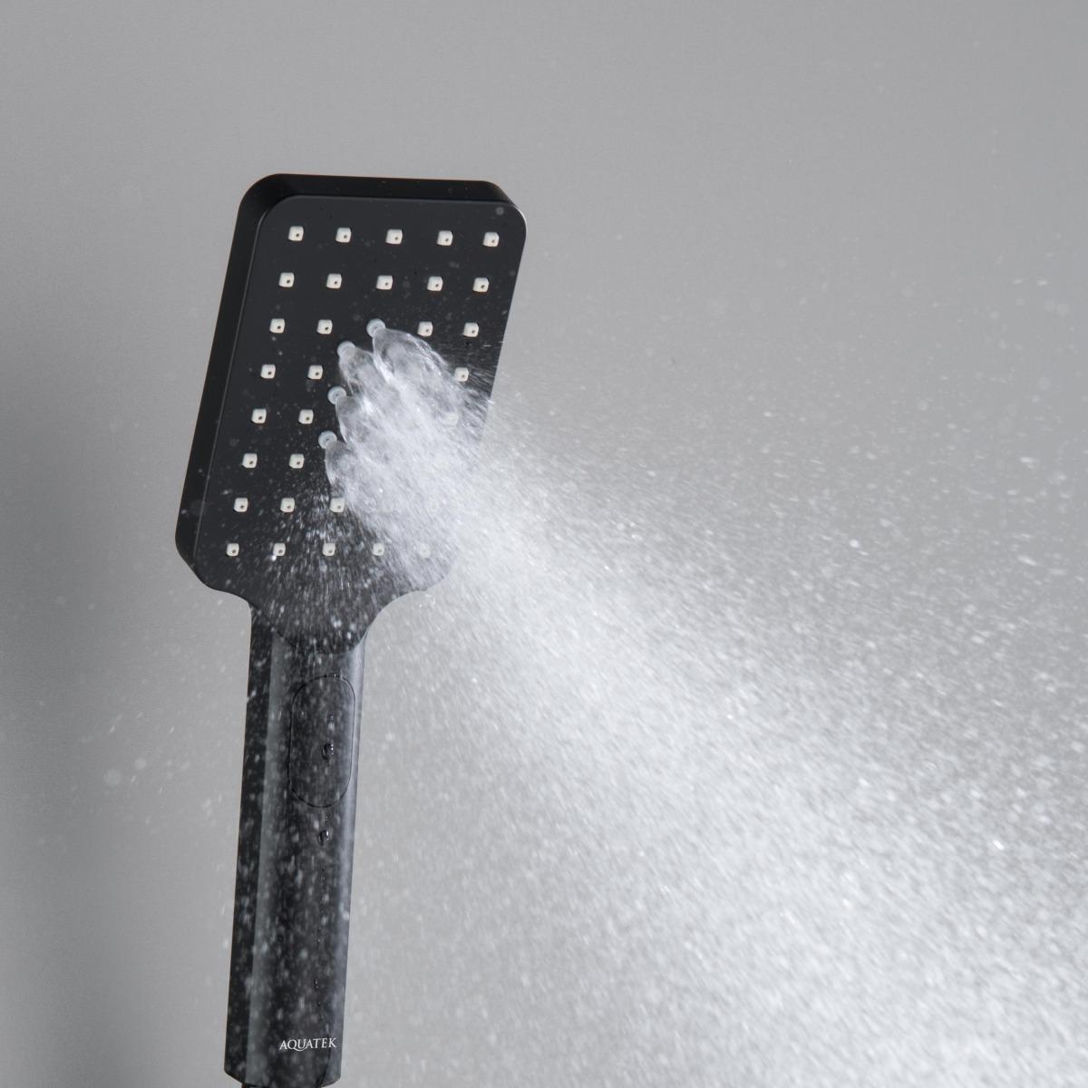 Ручной душ Aquanet Лира Select 80 3jet матовый черный AQ2005MB