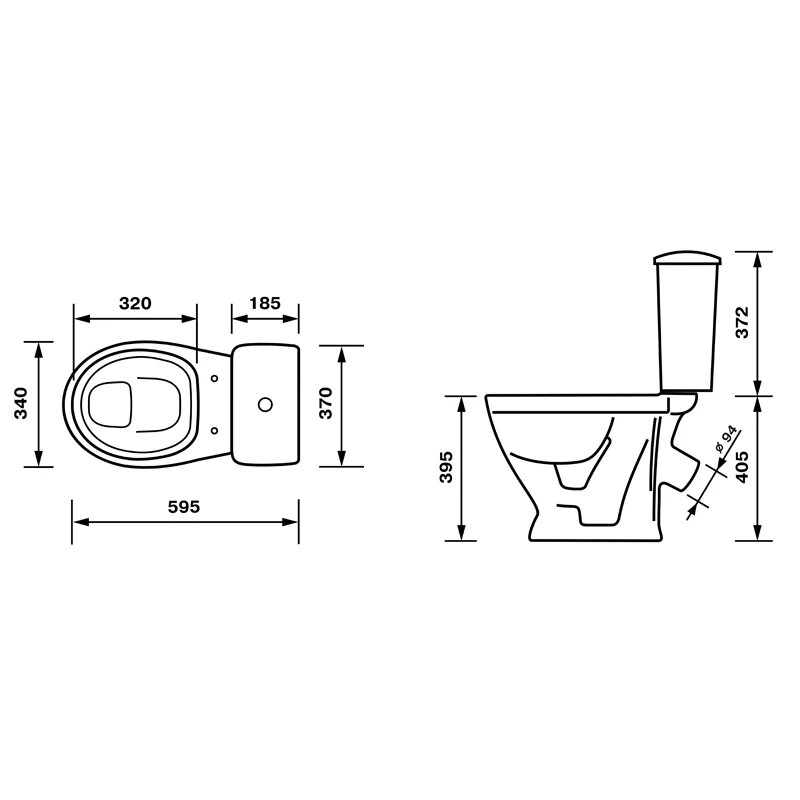 Унитаз-компакт Sanita Радуга Стандарт тарельчатый нижний подвод косой выпуск 41901110022