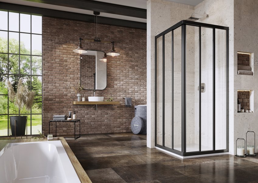 Душевая дверь RAVAK Supernova ASRV3-80 198 черный Transparent 15V403R2Z1