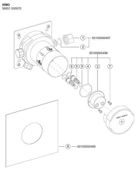 Встраиваемая часть для однорычажного смесителя KEUCO IXMO DN 15 59551000070