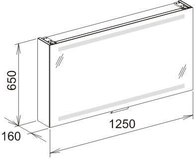 Шкаф зеркальный Keuco Edition 300 1250х650х160 мм 30202171201