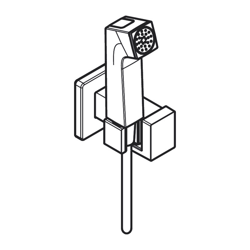Гигиенический душ hansgrohe Bidette 1jet E внешняя часть со шлангом и держателем хром 29233000