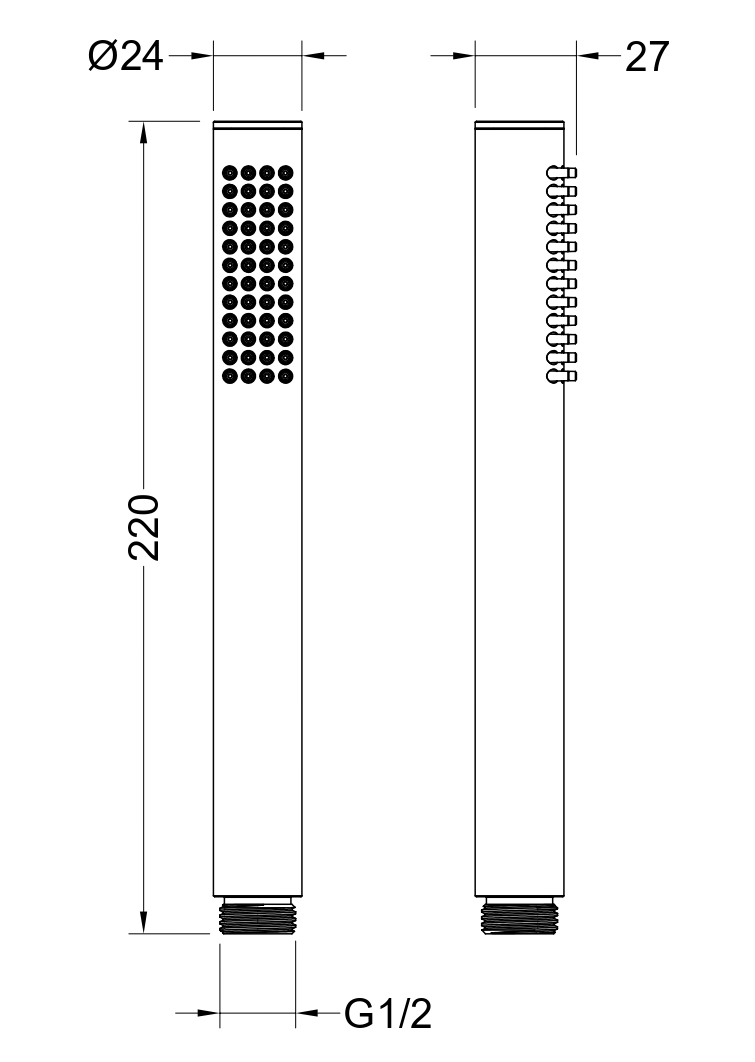 Ручной душ Aquanet Европа 1jet оружейная сталь AQ2002BGM