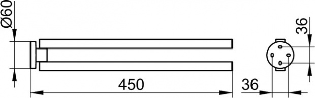 Полотенцедержатель KEUCO EDITION 90 двойной поворотный хром 19018010000