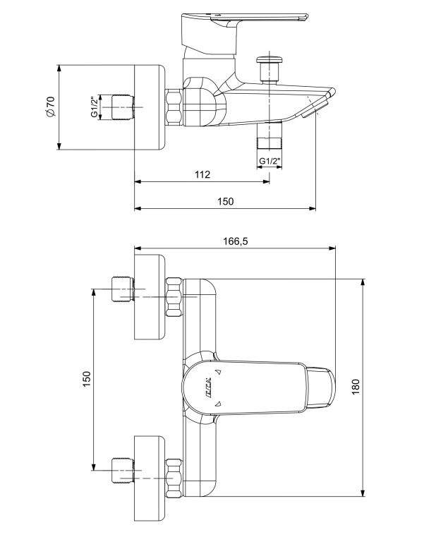 Смеситель для ванны VitrA Lia 102102888EX