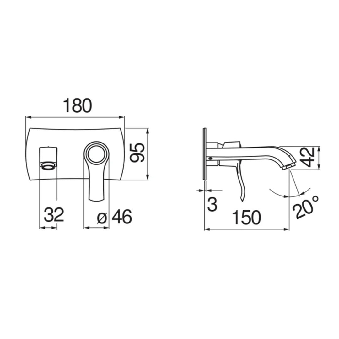 Смеситель для раковины TopZero Sofi 150 мм внешняя часть золото SI98198GDP