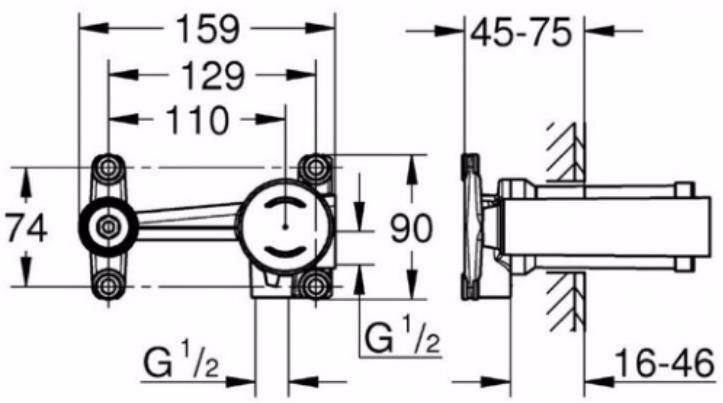 Встраиваемая часть смесителя GROHE однорычажный 23571000