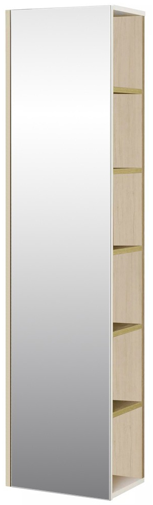 Шкаф-колонна с зеркалом Aquaton Сканди Белый / Дуб Верона 1A253403SDB20