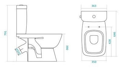 Унитаз-компакт Santek Нео Лайт 2-режимный сиденье дюропласт 1.WH30.2.408