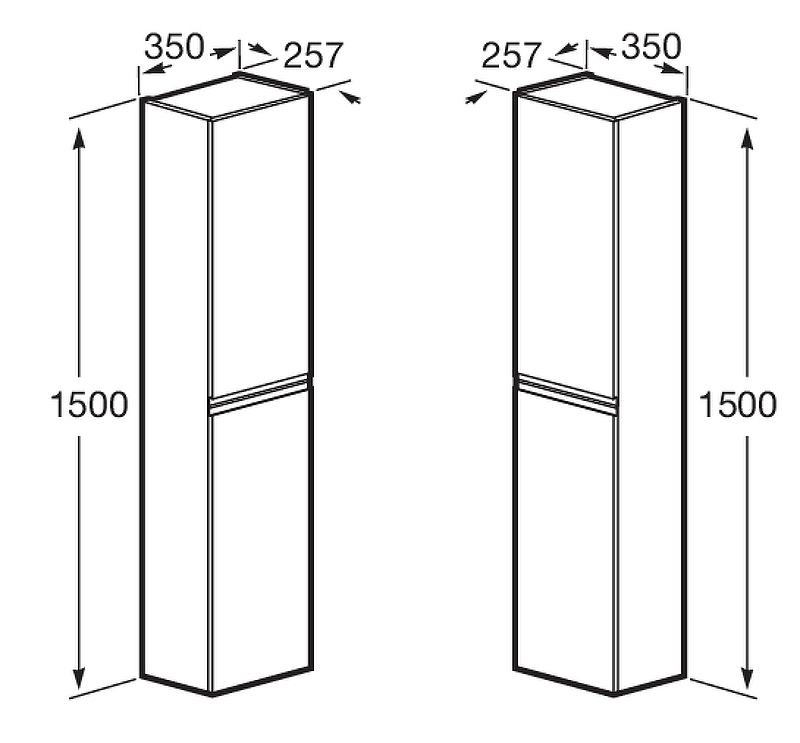 Шкаф-колонна Roca Oleta 350x257x1500 мм капучино 857650515