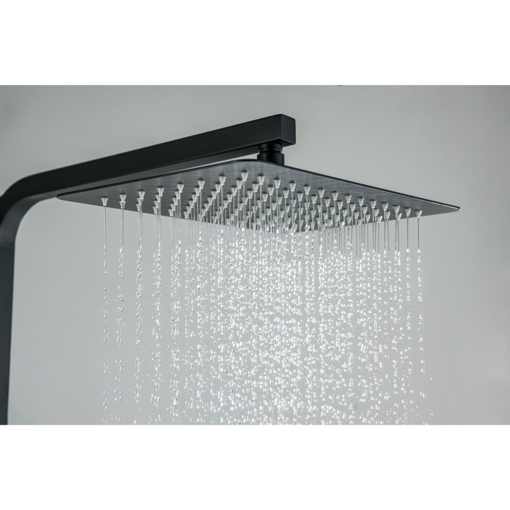 Душевая система Aquanet Либра AQ2640MB со смесителем для ванны 300х200 мм матовый черный AQ2640MB