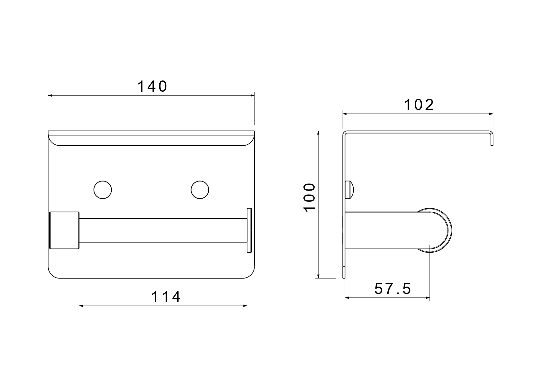 Бумагодержатель с полкой Aquanet Europa AQ4939BG шлифованное золото AQ4939BG